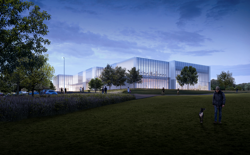 Artist's impression of Winchester Sport & Leisure Park - night view