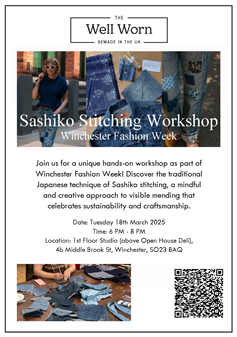 The Well Worn Sashiko Stitching Workshop | Winchester Fashion Week 