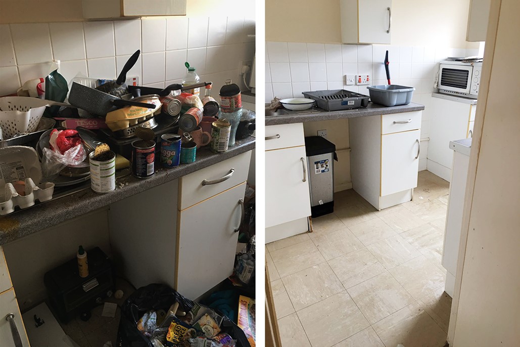 Hoarding before and after