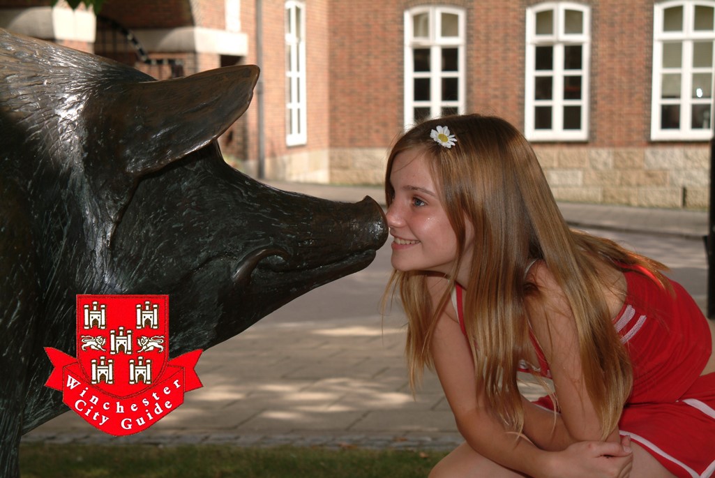 article thumb - Girl with Hampshire Hog statue