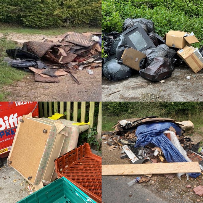 Fly-tipping in the Winchester district