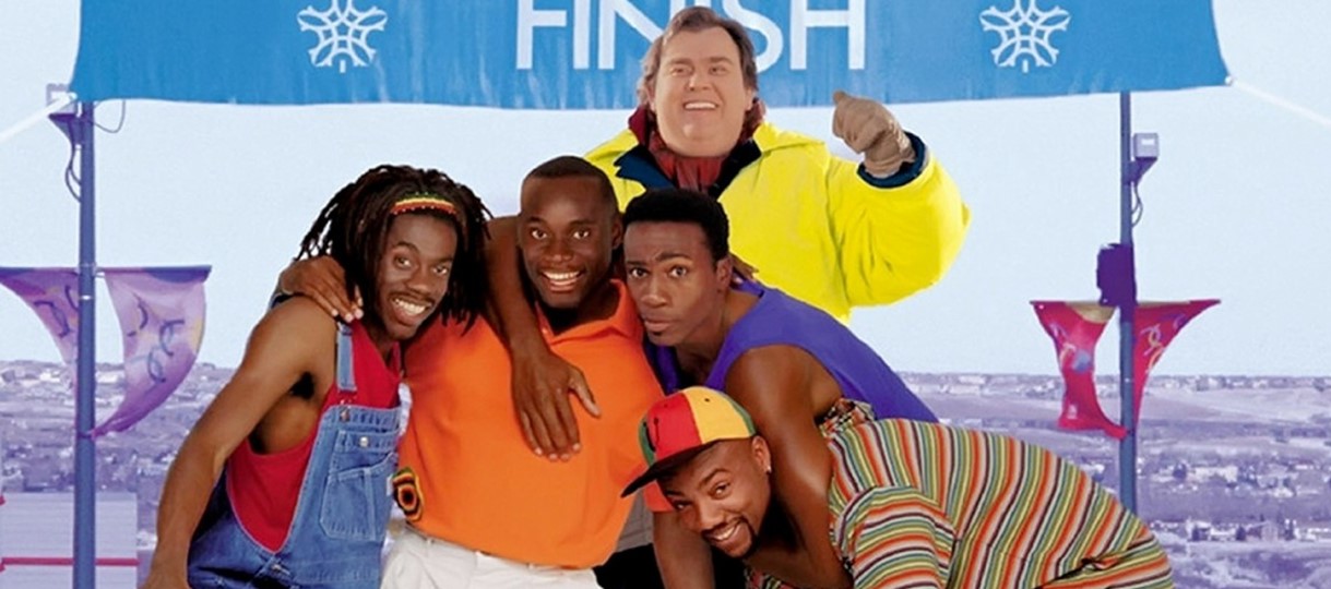 article thumb - Cool Runnings film poster. 5 people in front of a finish line.