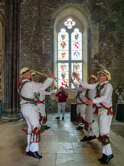 article thumb - Winchester Morris Men dancing in The Great Hall