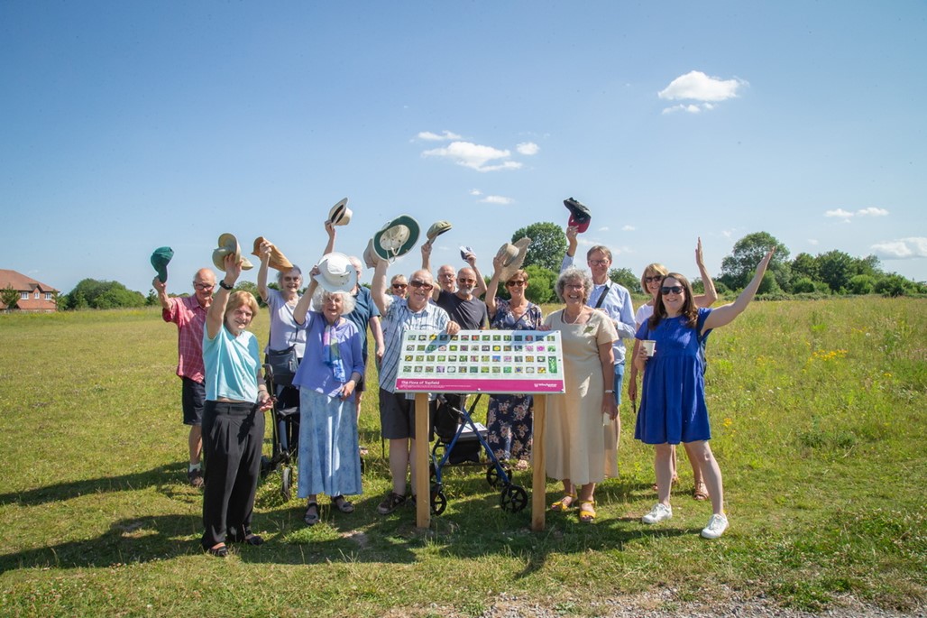 Unveiling of a new information board at Topfield in Kings Worthy