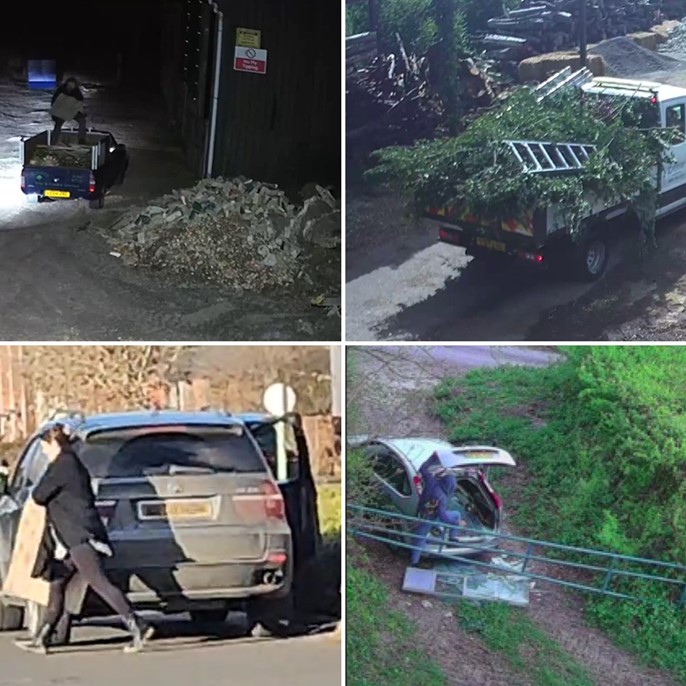 Four fly-tip offences in the Winchester district collage image