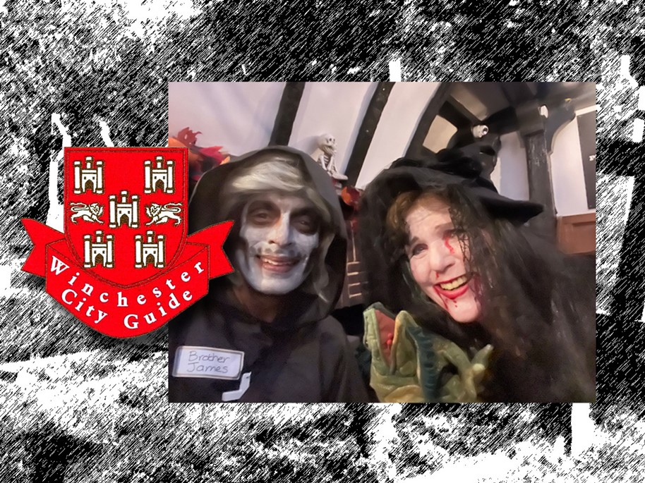 article thumb - Halloween for Families walk - two guides in Halloween costume