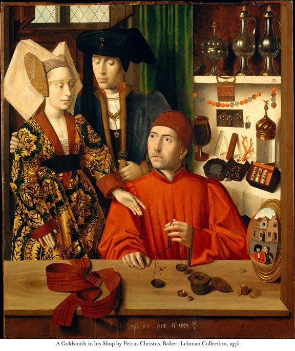 article thumb - A Goldsmith in his Shop by Petrus Christus. Robert Lehman Collection, 1975