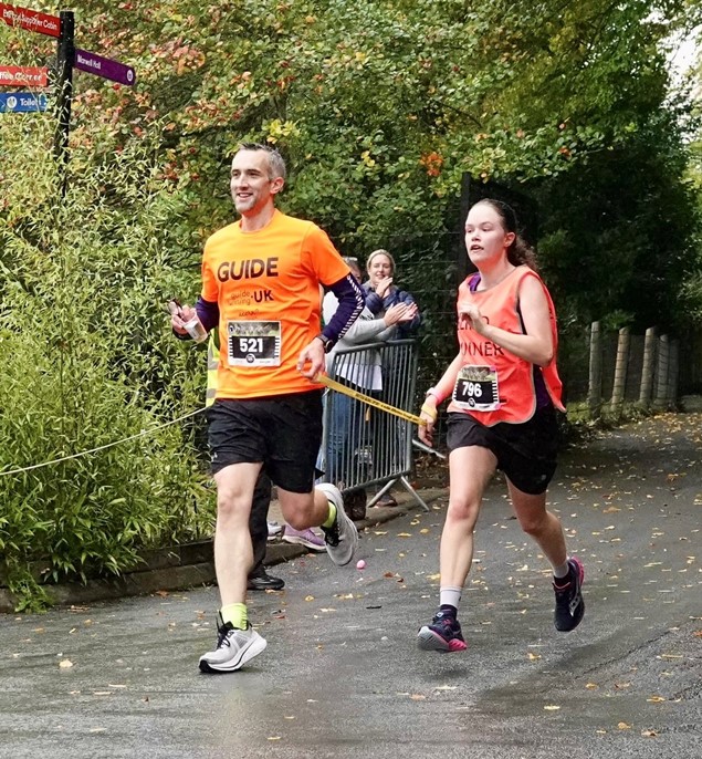 Mike Hastie with blind runner Keira Mills